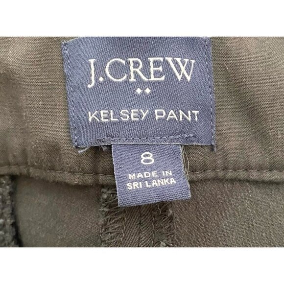 J. Crew Women's Size 8 Black Kelsey Cotton Blend Cropped Flare Pants Stretch - Picture 3 of 5